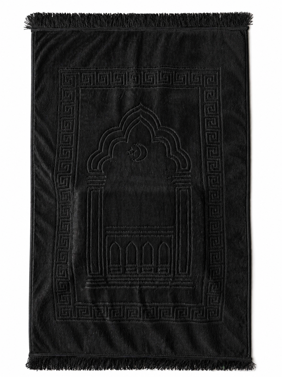 Raha Ergonomic Prayer Mat with Knee Support Cushion | Cream Beige Memory Foam Velvet Sajadah